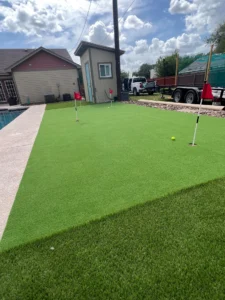 Backyard putting green